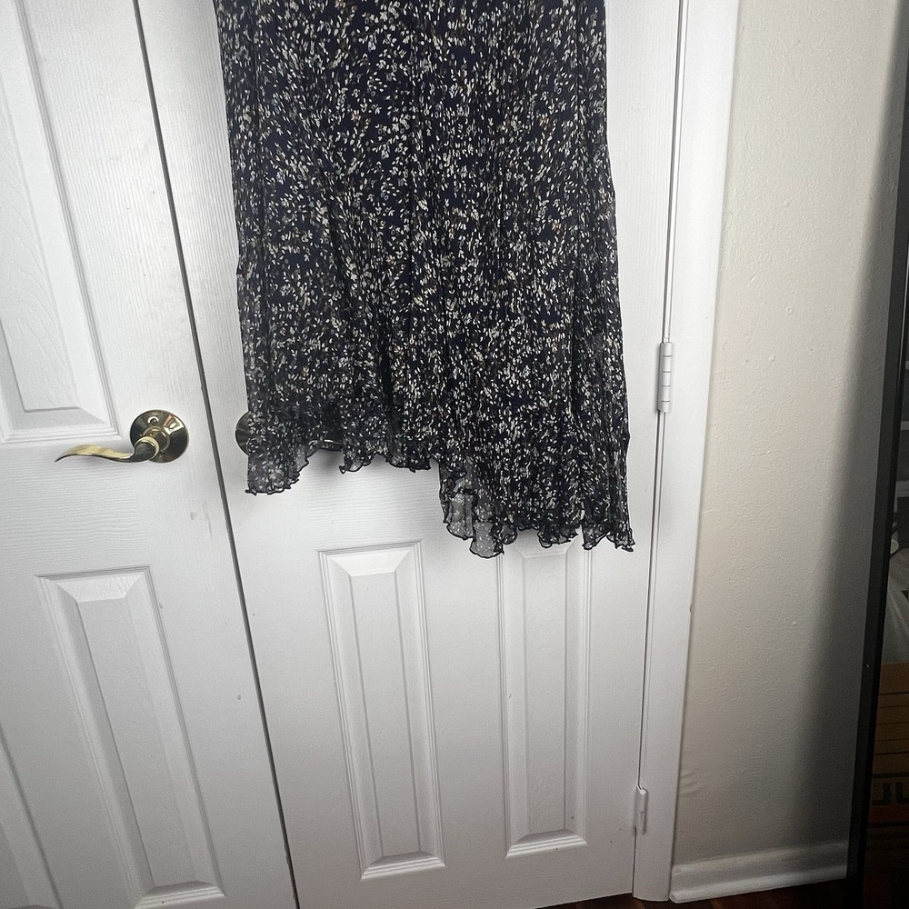 Vintage Anne Klein ll size 12 floral 100% silk Maxi skirt lined Assymetrical - Picture 4 of 9